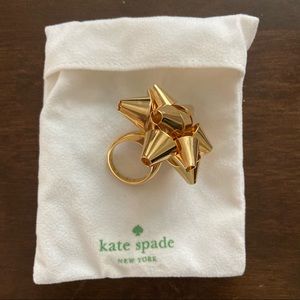 Kate Spade gold gift bow ring